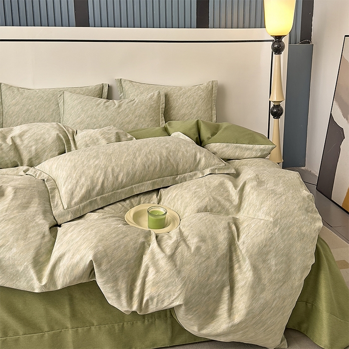 91家纺网 家纺一手货源 找家纺 优品阁 2024新款全棉磨毛四件套单品系列-单被套 阿华田-绿