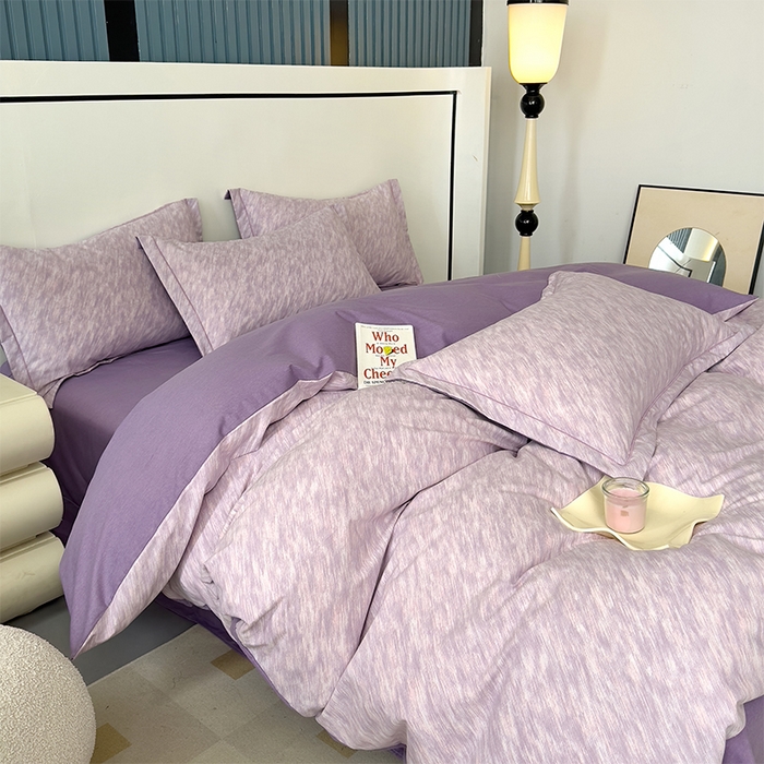 91家纺网 家纺一手货源 找家纺 优品阁 2024新款全棉磨毛四件套单品系列-单被套 阿华田-紫