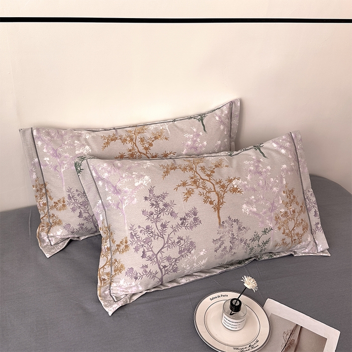 91家纺网 家纺一手货源 找家纺 优品阁 2024新款全棉磨毛四件套单品系列-单被套 暗木幽香-灰