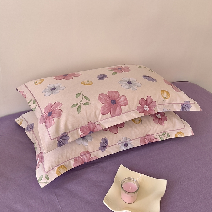 91家纺网 家纺一手货源 找家纺 优品阁 2024新款全棉磨毛四件套单品系列-单被套 好春光-紫