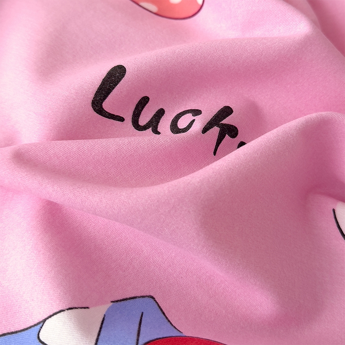 91家纺网 家纺一手货源 找家纺 优品阁 2024新款全棉磨毛四件套单品系列-单被套 萌宠精灵-粉