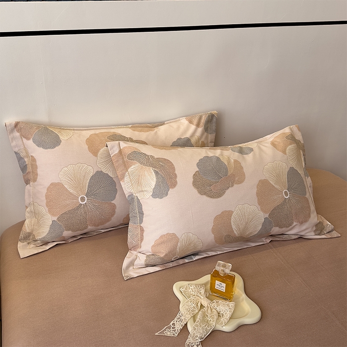 91家纺网 家纺一手货源 找家纺 优品阁 2024新款全棉磨毛四件套单品系列-单被套 乌木茶香-米