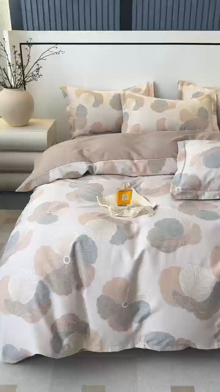 91家纺网 家纺一手货源 找家纺 优品阁 2024新款全棉磨毛四件套单品系列-单被套 乌木茶香-米