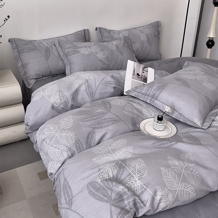 91家纺网 家纺一手货源 找家纺 优品阁 2024新款全棉磨毛四件套单品系列-单被套 云亭山野-灰