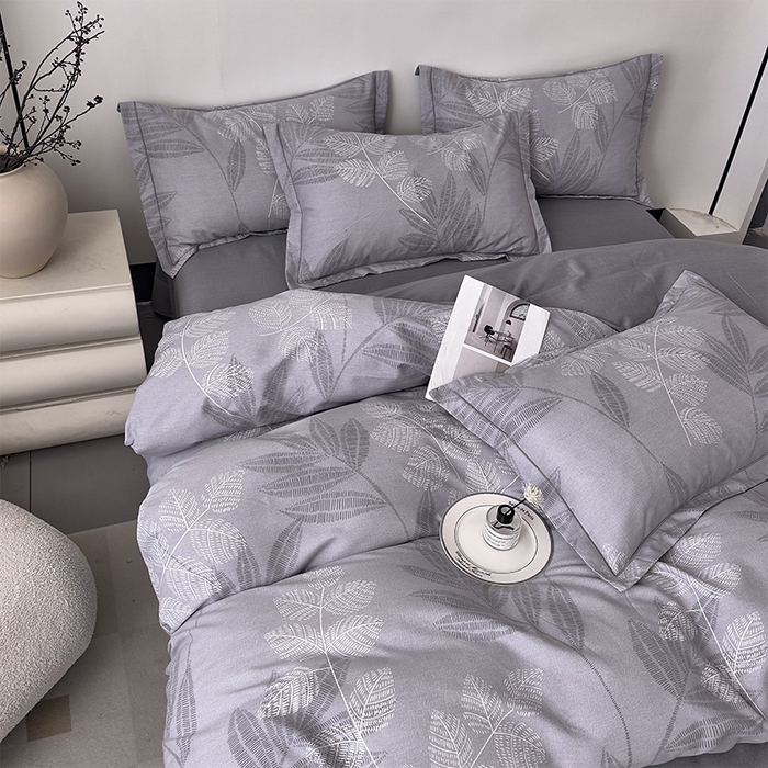 91家纺网 家纺一手货源 找家纺 优品阁 2024新款全棉磨毛四件套单品系列-单被套 云亭山野-灰