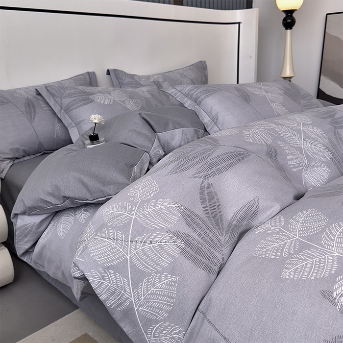 91家纺网 家纺一手货源 找家纺 优品阁 2024新款全棉磨毛四件套单品系列-单被套 云亭山野-灰