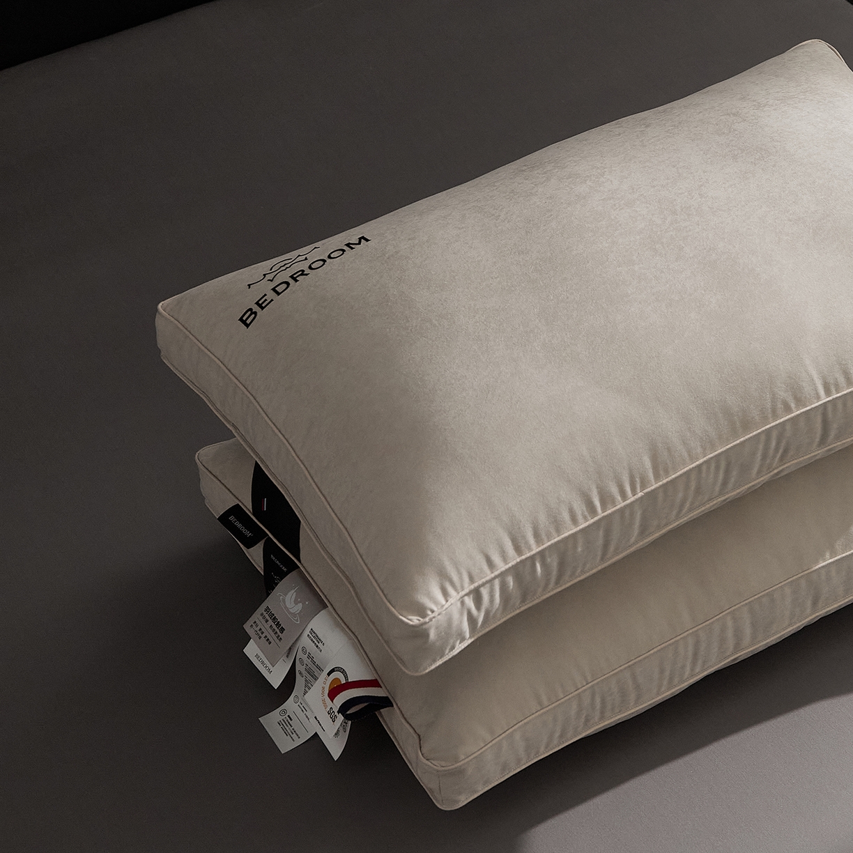 91家纺网 家纺一手货源 找家纺 境月枕芯坊 2025新款防螨抑菌防霉云绒枕枕头枕芯 云绒枕高级灰