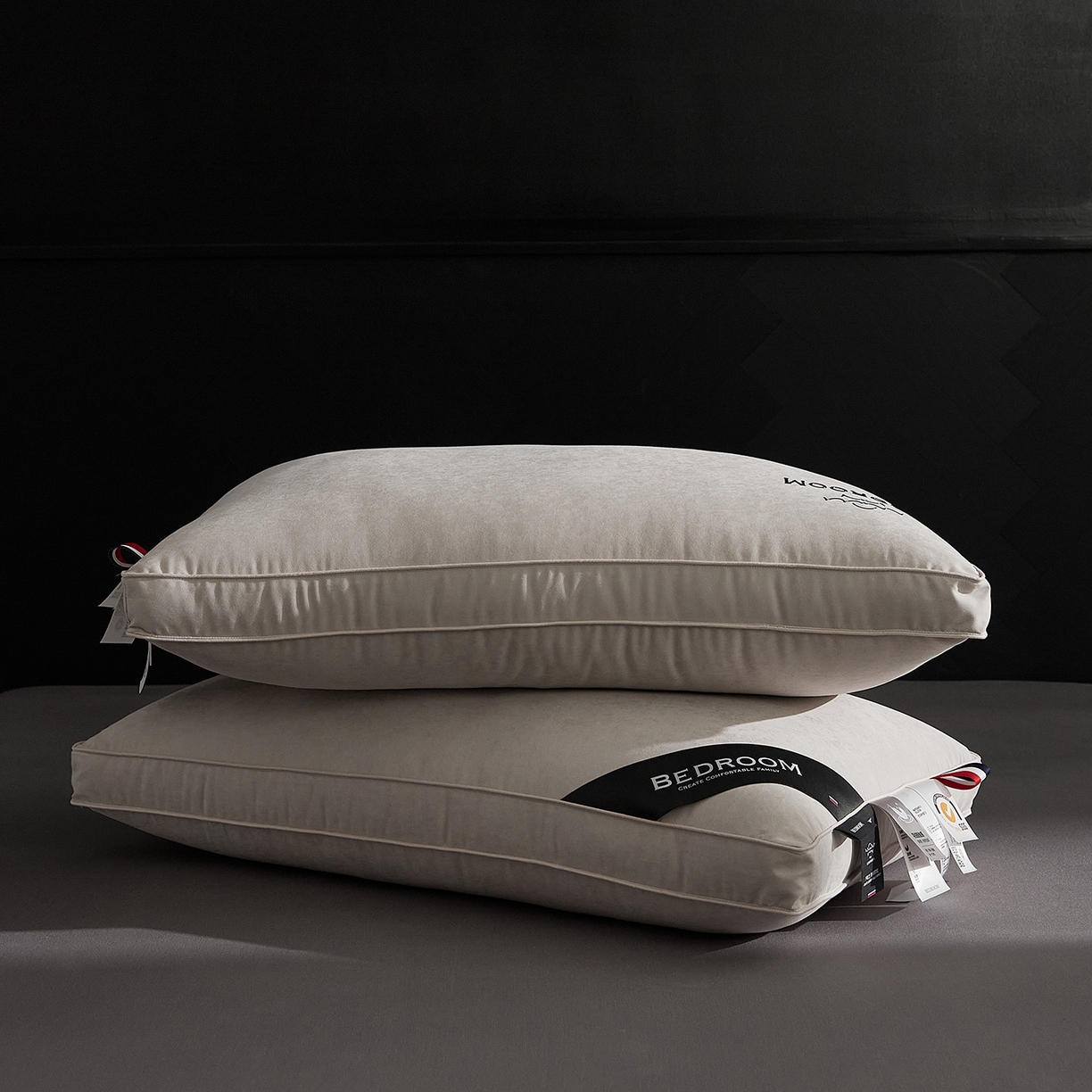 91家纺网 家纺一手货源 找家纺 境月枕芯坊 2025新款防螨抑菌防霉云绒枕枕头枕芯 云绒枕高级灰