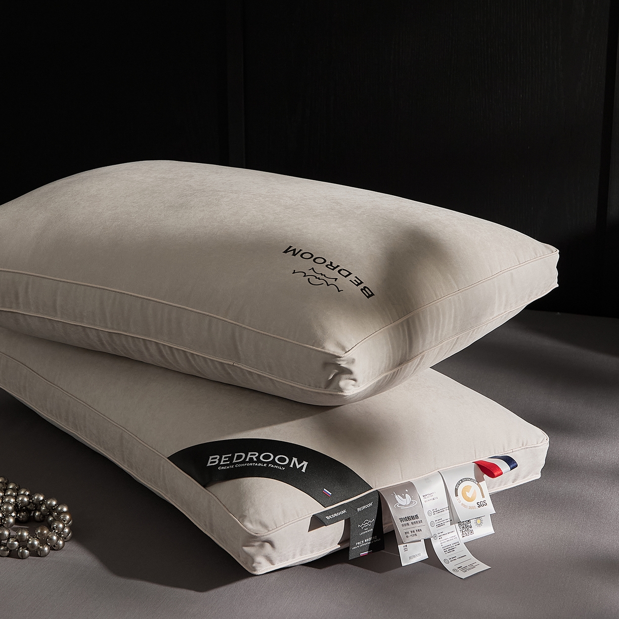 91家纺网 家纺一手货源 找家纺 境月枕芯坊 2025新款防螨抑菌防霉云绒枕枕头枕芯 云绒枕高级灰