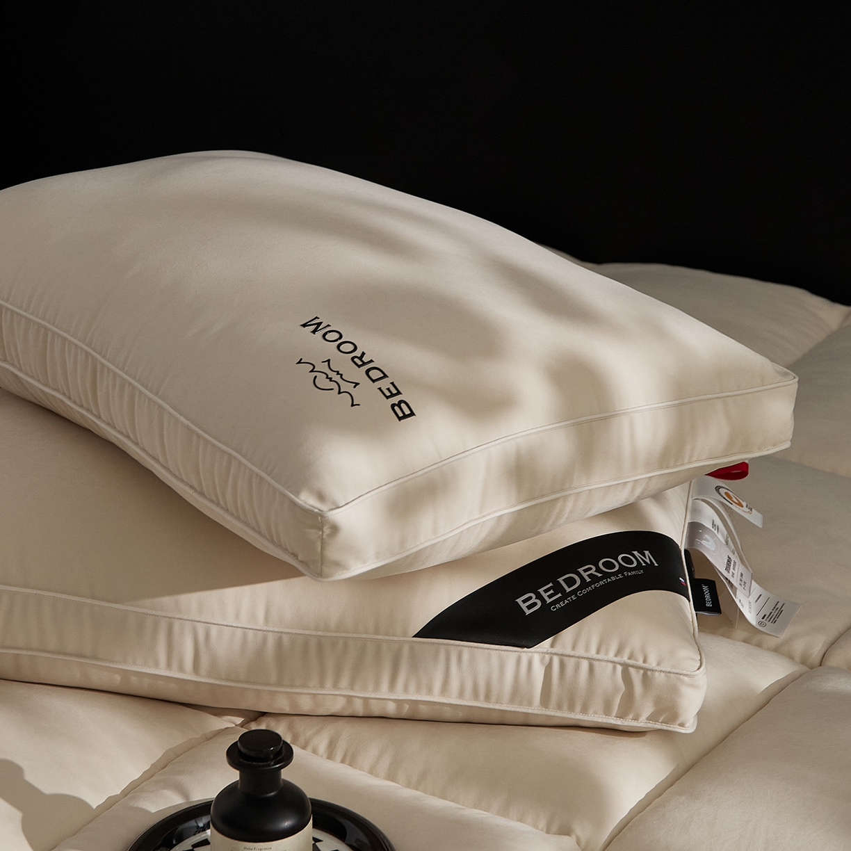 91家纺网 家纺一手货源 找家纺 境月枕芯坊 2025新款防螨抑菌防霉云绒枕枕头枕芯 云绒枕优雅本色