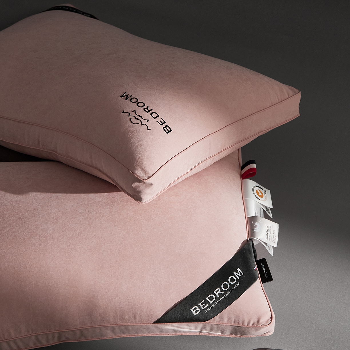 91家纺网 家纺一手货源 找家纺 境月枕芯坊 2025新款防螨抑菌防霉云绒枕枕头枕芯 云绒枕-豆沙