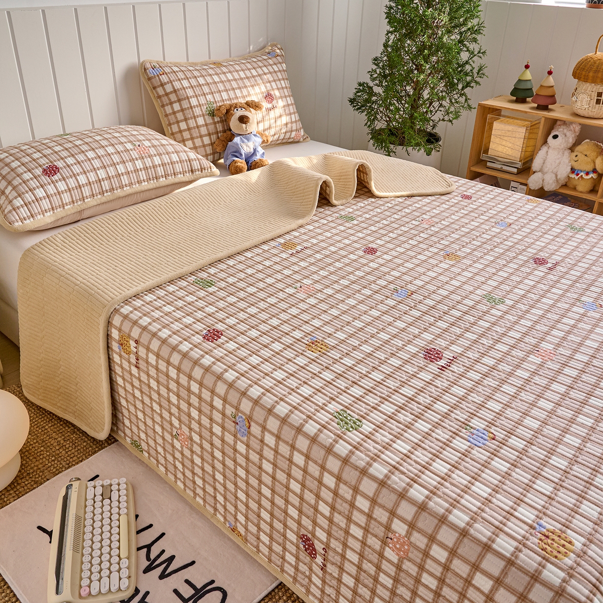 91家纺网 家纺一手货源 找家纺 （总）X猫先生 2026新品A全棉B牛奶绒床盖一面全棉一面牛奶绒床盖炕盖加厚床单床垫四季款系列三