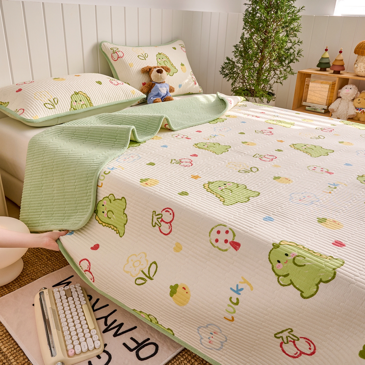 91家纺网 家纺一手货源 找家纺 （总）X猫先生 2026新品A全棉B牛奶绒床盖一面全棉一面牛奶绒床盖炕盖加厚床单床垫四季款系列三