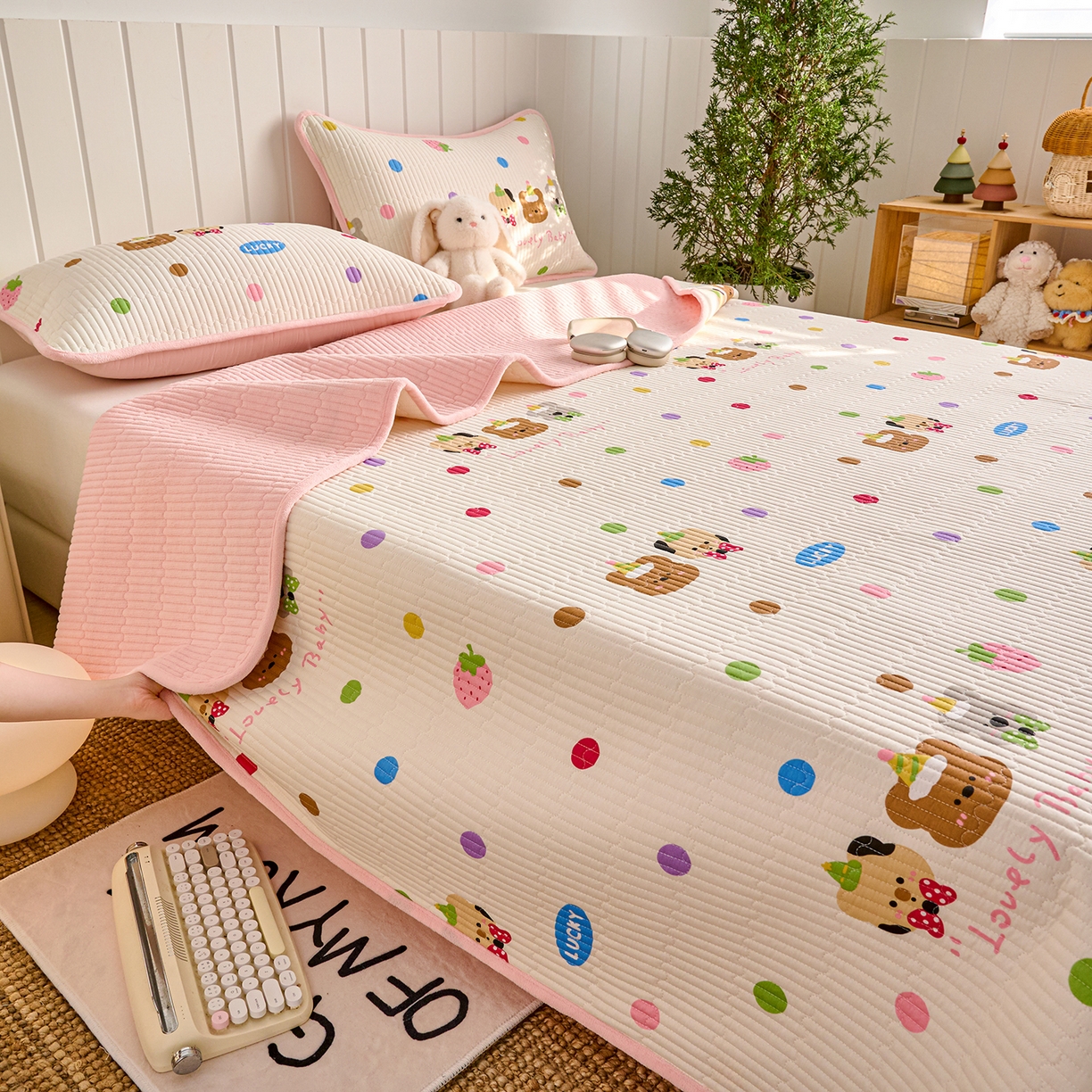 91家纺网 家纺一手货源 找家纺 （总）X猫先生 2026新品A全棉B牛奶绒床盖一面全棉一面牛奶绒床盖炕盖加厚床单床垫四季款系列三