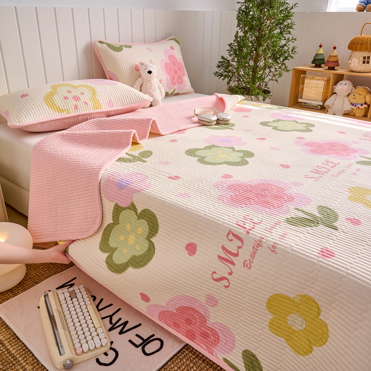 91家纺网 家纺一手货源 找家纺 （总）X猫先生 2026新品A全棉B牛奶绒床盖一面全棉一面牛奶绒床盖炕盖加厚床单床垫四季款系列三