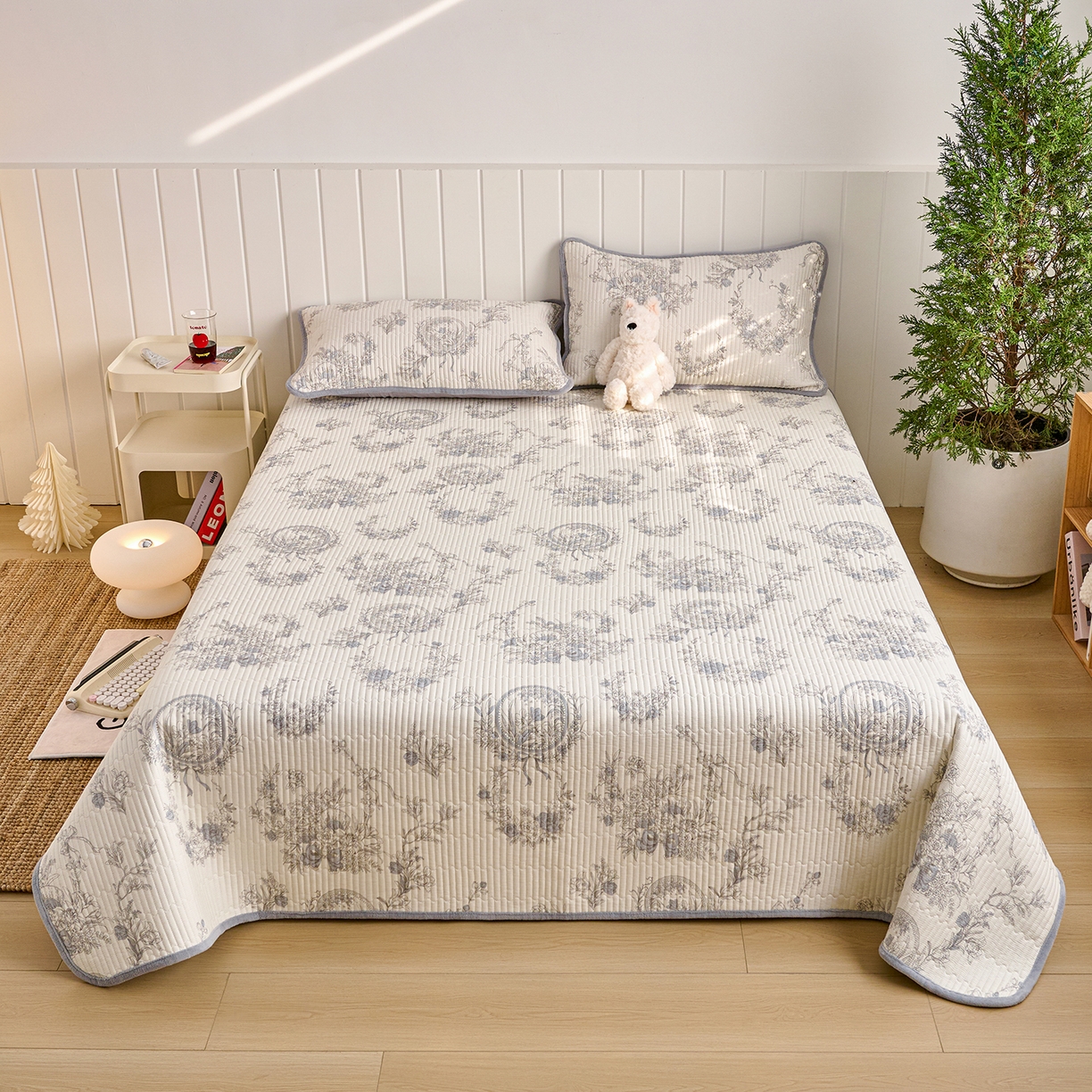 91家纺网 家纺一手货源 找家纺 X猫先生 2026新品A全棉B牛奶绒床盖一面全棉一面牛奶绒床盖炕盖加厚床单床垫四季款系列三 莫奈花园（A棉B绒）