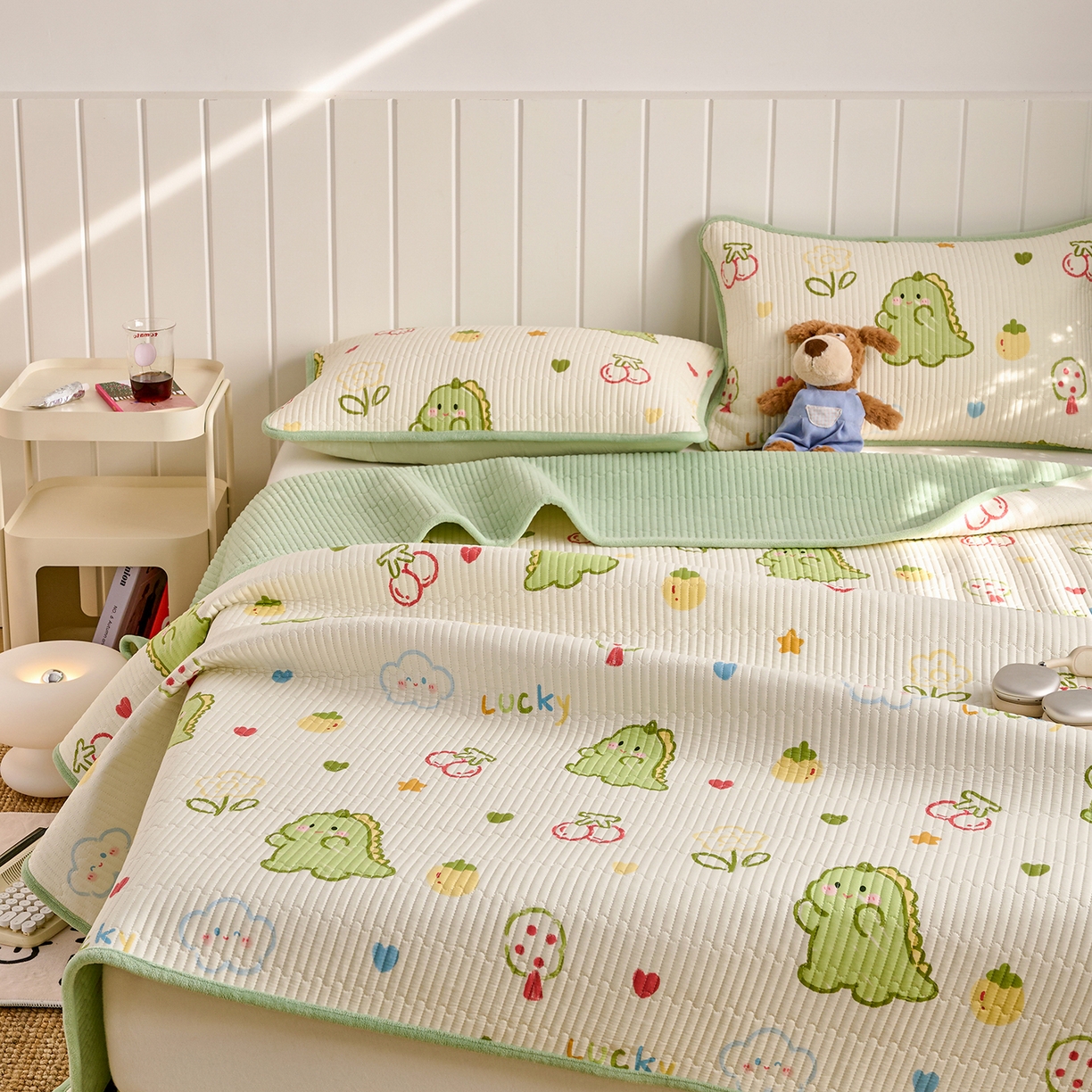 91家纺网 家纺一手货源 找家纺 X猫先生 2026新品A全棉B牛奶绒床盖一面全棉一面牛奶绒床盖炕盖加厚床单床垫四季款系列三 幸运独角龙（A棉B绒）