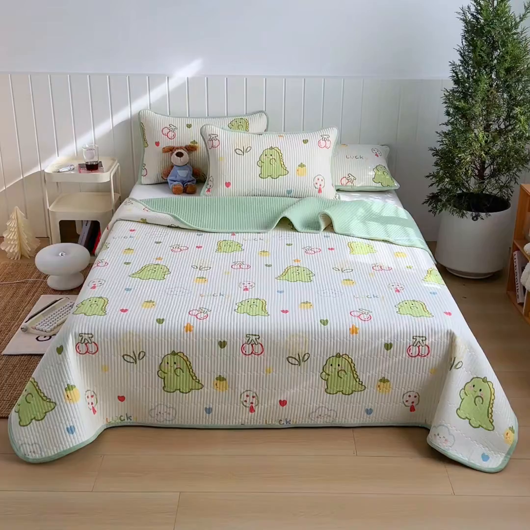 91家纺网 家纺一手货源 找家纺 X猫先生 2026新品A全棉B牛奶绒床盖一面全棉一面牛奶绒床盖炕盖加厚床单床垫四季款系列三 幸运独角龙（A棉B绒）