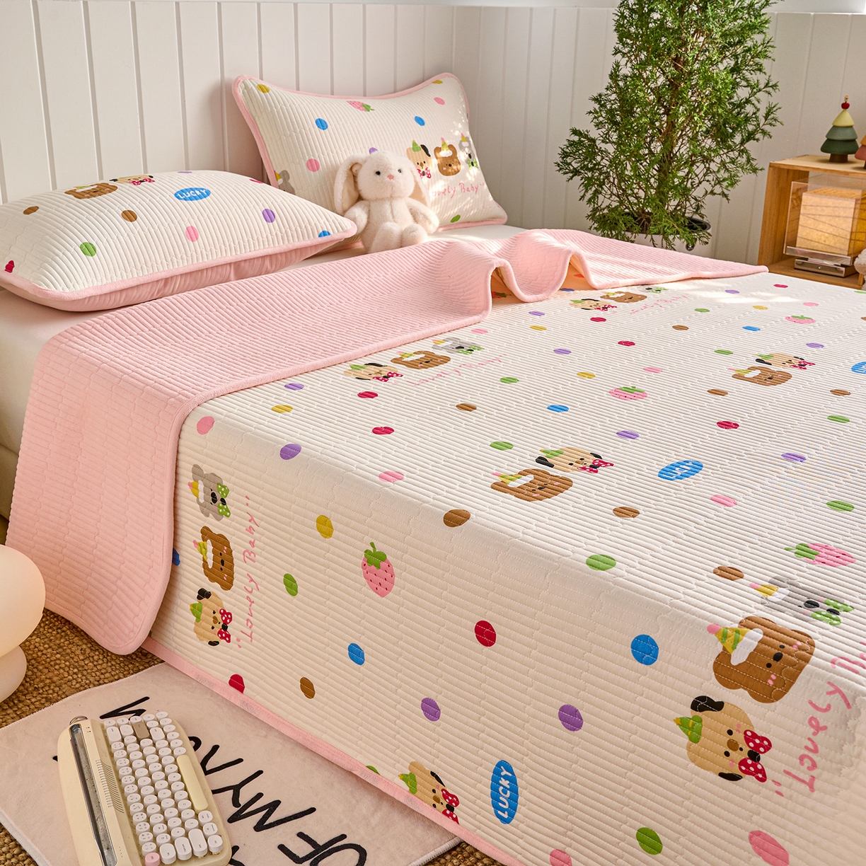 91家纺网 家纺一手货源 找家纺 X猫先生 2026新品A全棉B牛奶绒床盖一面全棉一面牛奶绒床盖炕盖加厚床单床垫四季款系列三 冒险家（A棉B绒）