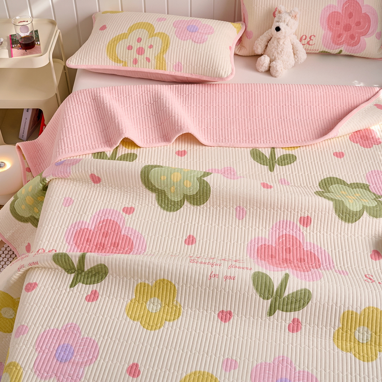 91家纺网 家纺一手货源 找家纺 X猫先生 2026新品A全棉B牛奶绒床盖一面全棉一面牛奶绒床盖炕盖加厚床单床垫四季款系列三 贝利花都（A棉B绒）