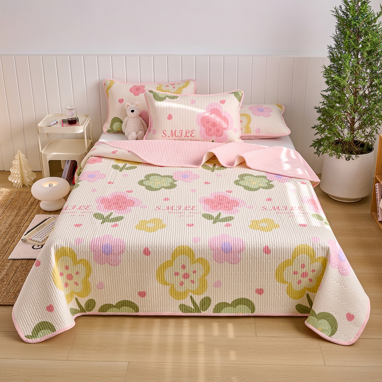 91家纺网 家纺一手货源 找家纺 X猫先生 2026新品A全棉B牛奶绒床盖一面全棉一面牛奶绒床盖炕盖加厚床单床垫四季款系列三 贝利花都（A棉B绒）