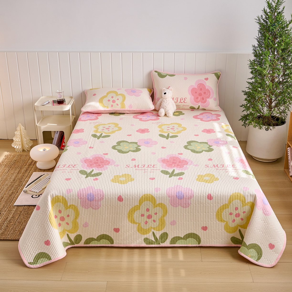 91家纺网 家纺一手货源 找家纺 X猫先生 2026新品A全棉B牛奶绒床盖一面全棉一面牛奶绒床盖炕盖加厚床单床垫四季款系列三 贝利花都（A棉B绒）