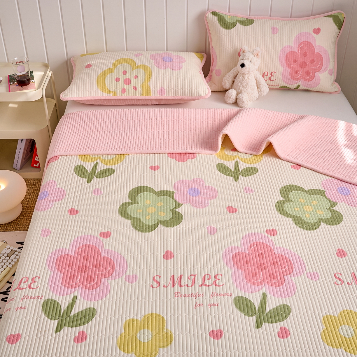 91家纺网 家纺一手货源 找家纺 X猫先生 2026新品A全棉B牛奶绒床盖一面全棉一面牛奶绒床盖炕盖加厚床单床垫四季款系列三 贝利花都（A棉B绒）