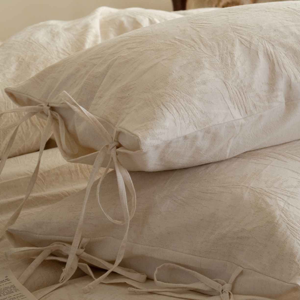 91家纺网 家纺一手货源 找家纺 （总）极简 2026新款全棉亚麻浮雕提花四件套（控价：小号195标准295加大313）