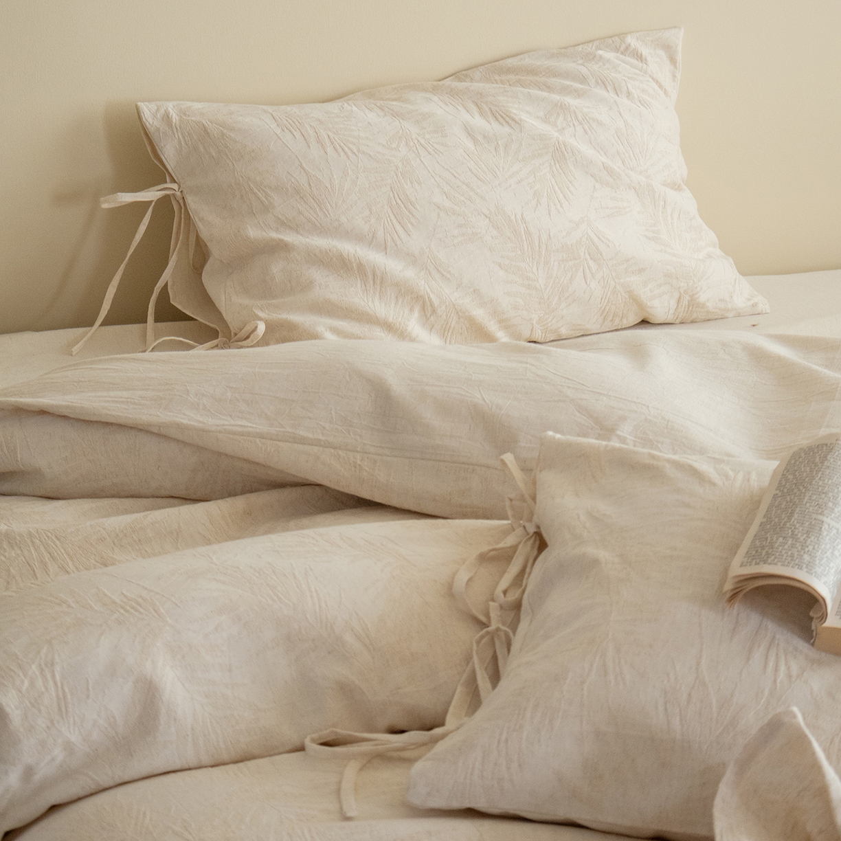 91家纺网 家纺一手货源 找家纺 （总）极简 2026新款全棉亚麻浮雕提花四件套（控价：小号195标准295加大313）