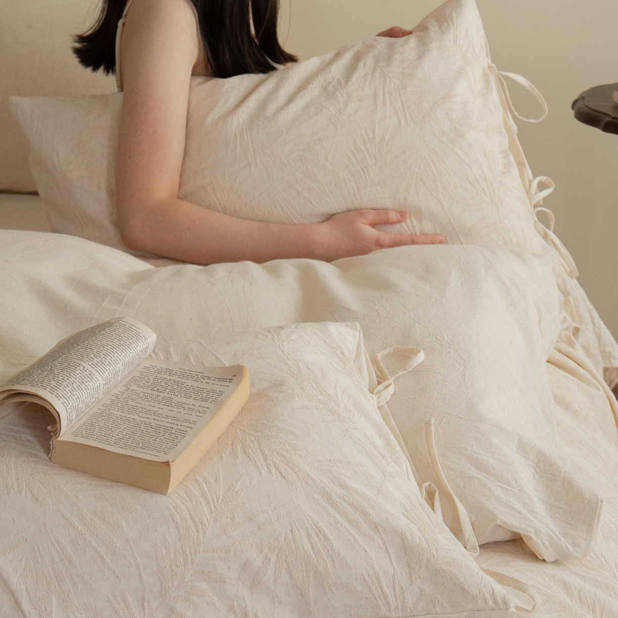 91家纺网 家纺一手货源 找家纺 （总）极简 2026新款全棉亚麻浮雕提花四件套（控价：小号195标准295加大313）