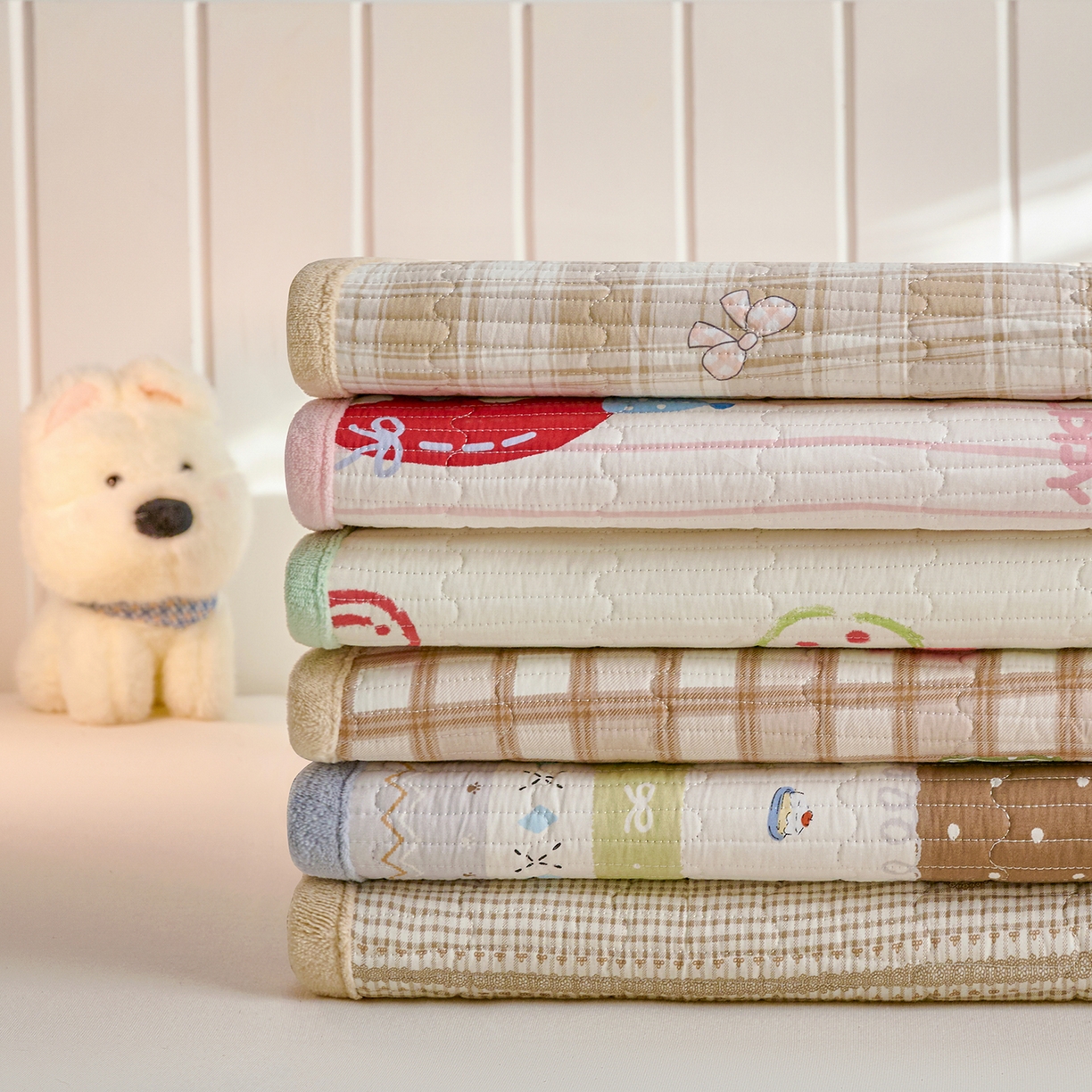 91家纺网 家纺一手货源 找家纺 X猫先生 2026新品A全棉B牛奶绒床盖一面全棉一面牛奶绒床盖炕盖加厚床单床垫四季款系列三 组合图