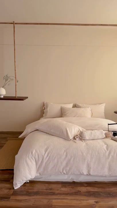 91家纺网 家纺一手货源 找家纺 （总）极简 2026新款全棉亚麻浮雕提花四件套（控价：小号195标准295加大313）