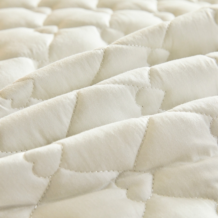 91家纺网 家纺一手货源 找家纺 卡诗兰 2026新款夹棉全棉床笠 爱心-珍珠白