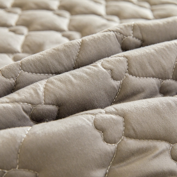 91家纺网 家纺一手货源 找家纺 卡诗兰 2026新款夹棉全棉床笠 小熊-烟雾灰