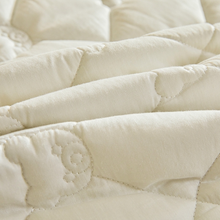 91家纺网 家纺一手货源 找家纺 卡诗兰 2026新款夹棉全棉床笠 小熊-珍珠白