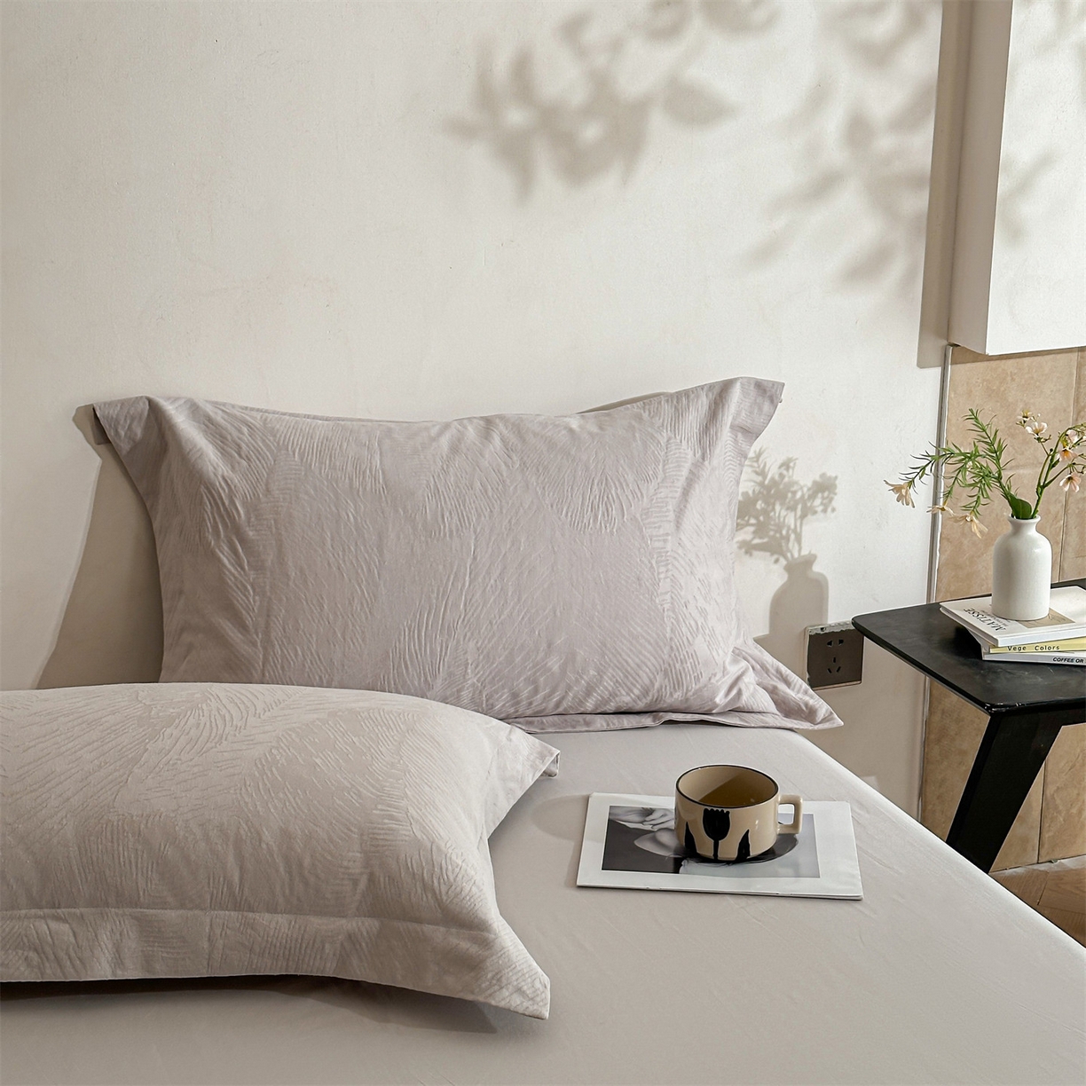 91家纺网 家纺一手货源 找家纺 （总）笙意家纺 2025新款全棉纯棉60水洗亮面浮雕立体提花四件套