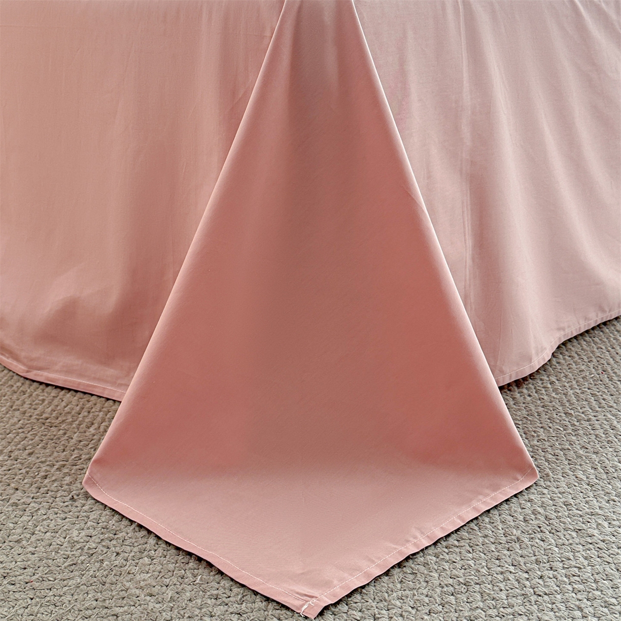 91家纺网 家纺一手货源 找家纺 笙意家纺 2025新款全棉纯棉60水洗亮面浮雕立体提花四件套 梵花绘-浓粉