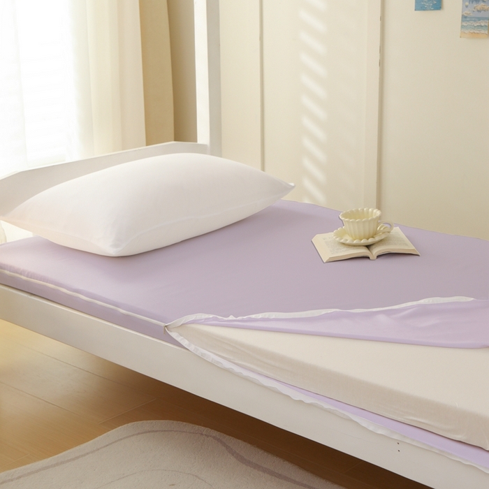 91家纺网 家纺一手货源 找家纺 啊雅家居 2026新款L形拉链全包床垫套学生宿舍家用被褥套 紫色