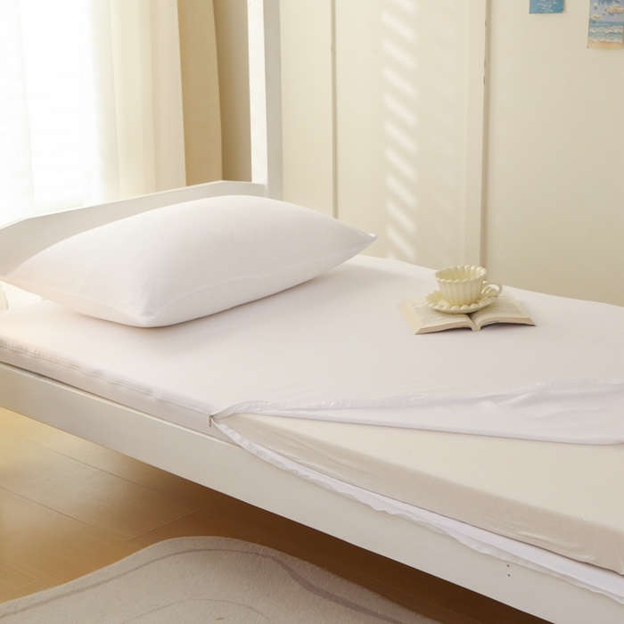 啊雅家居 2026新款L形拉链全包床垫套学生宿舍家用被褥套 白色