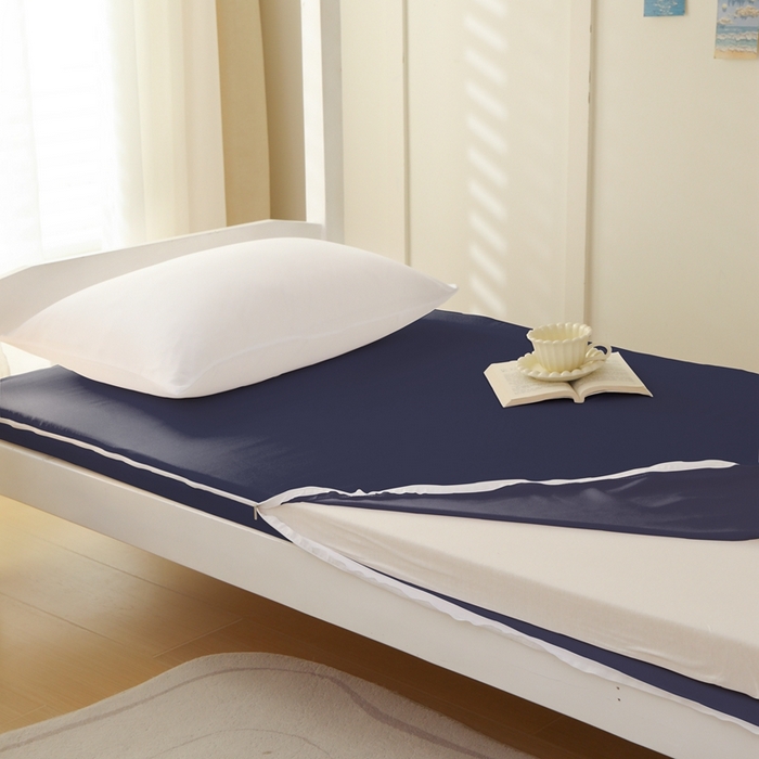 啊雅家居 2026新款L形拉链全包床垫套学生宿舍家用被褥套 藏青