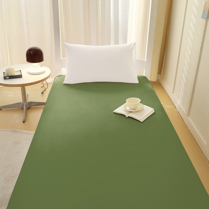 91家纺网 家纺一手货源 找家纺 啊雅家居 2026新款L形拉链全包床垫套学生宿舍家用被褥套 草绿