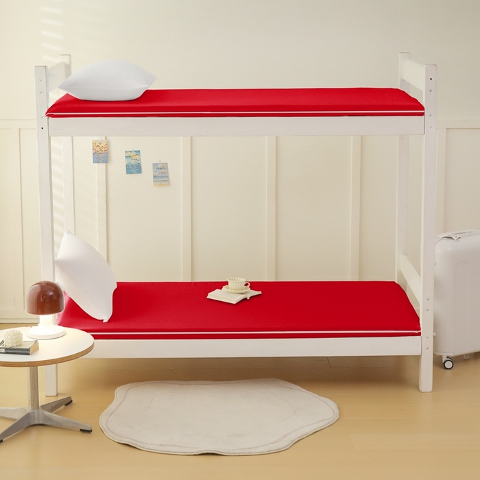 91家纺网 家纺一手货源 找家纺 啊雅家居 2026新款L形拉链全包床垫套学生宿舍家用被褥套 红色