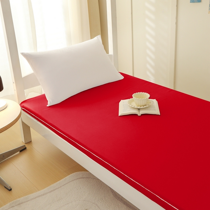 91家纺网 家纺一手货源 找家纺 啊雅家居 2026新款L形拉链全包床垫套学生宿舍家用被褥套 红色