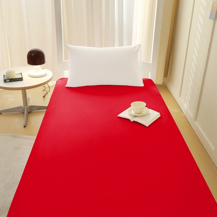 91家纺网 家纺一手货源 找家纺 啊雅家居 2026新款L形拉链全包床垫套学生宿舍家用被褥套 红色