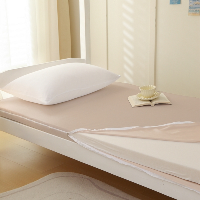 啊雅家居 2026新款L形拉链全包床垫套学生宿舍家用被褥套 黄