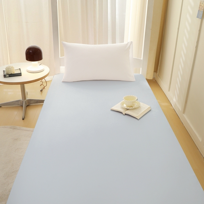 91家纺网 家纺一手货源 找家纺 啊雅家居 2026新款L形拉链全包床垫套学生宿舍家用被褥套 浅蓝灰