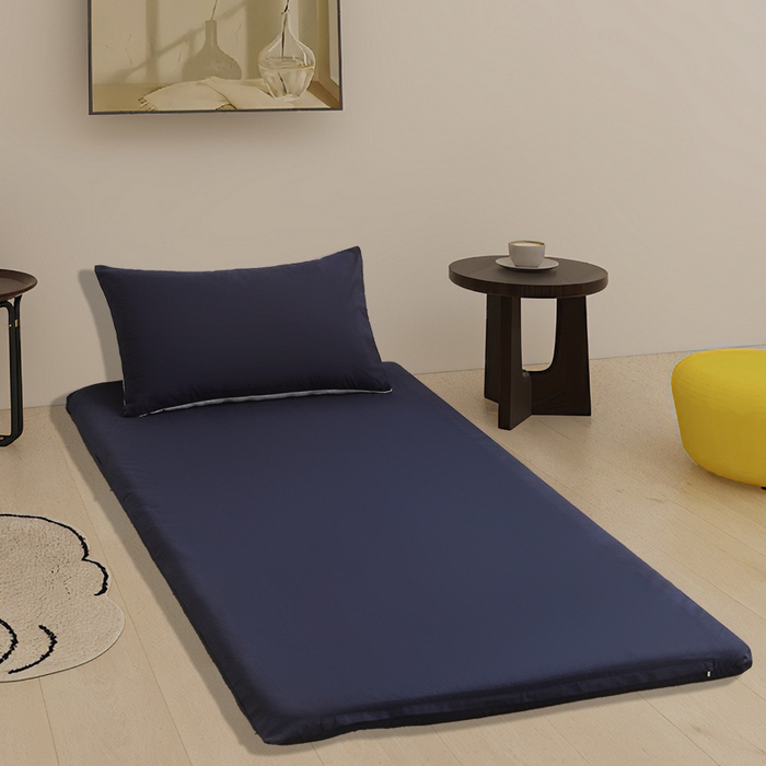 91家纺网 家纺一手货源 找家纺 啊雅家居 2026新款学生宿舍家用双面被褥套床垫套 藏青