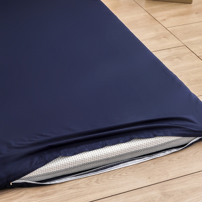 91家纺网 家纺一手货源 找家纺 啊雅家居 2026新款学生宿舍家用双面被褥套床垫套 藏青