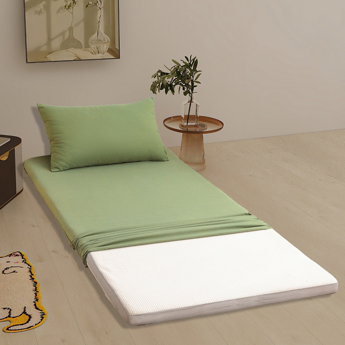 91家纺网 家纺一手货源 找家纺 啊雅家居 2026新款学生宿舍家用双面被褥套床垫套 草绿