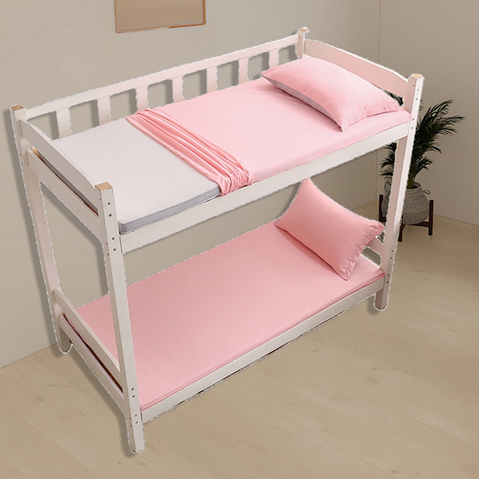 91家纺网 家纺一手货源 找家纺 啊雅家居 2026新款学生宿舍家用双面被褥套床垫套 粉色